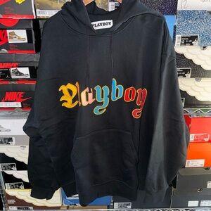 PLAYBOY Black Hoodie with Colorful Logo